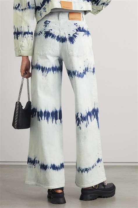 Blue Tie Dyed High Rise Wide Leg Jeans Stella Mccartney Net A Porter