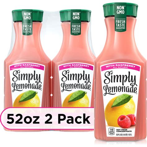 Simply Lemonade W Raspberry Bottles 52 Fl Oz 2 Pack Shop Elmers County Market