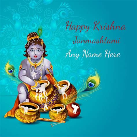 Happy Krishna Janmashtami 2024 Picture With Name