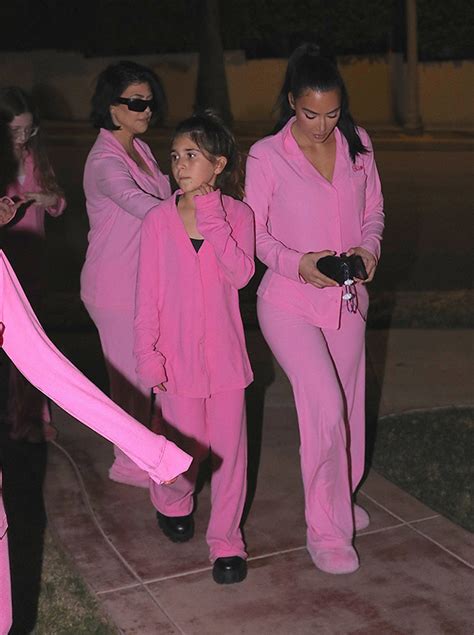 Kim Kardashian And North West Match In Pink Pajamas For Birthday Party Hollywood Life