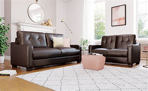 Belmont Brown Leather 32 Seater Sofa Set Furniture Choice