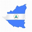 Esquema de país de mapa de bandera de nicaragua con bandera nacional ...