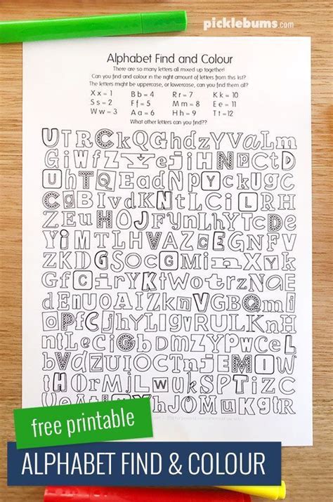 Free Printable Alphabet Find And Colour Activity Printable Activities