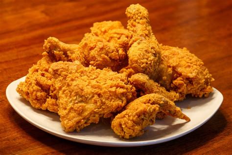 Fried Chicken On Square White Plate Dinner Parties And More