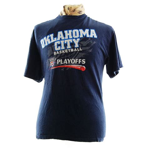 Basketball T Shirt Oklahoma City Uk Xl Blue 17 Vintage Clothing