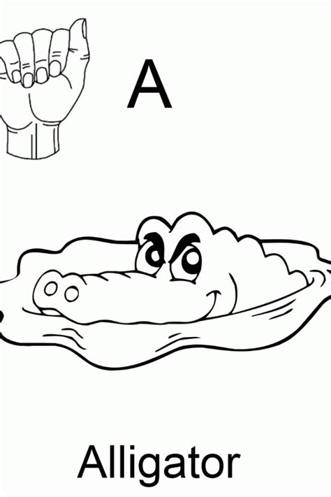 Asl Alphabet Coloring Pages Download Free Printable