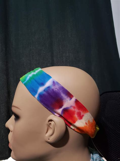 Tye Dye Headband Elastic Back Adult Rainbow Head Gear Etsy