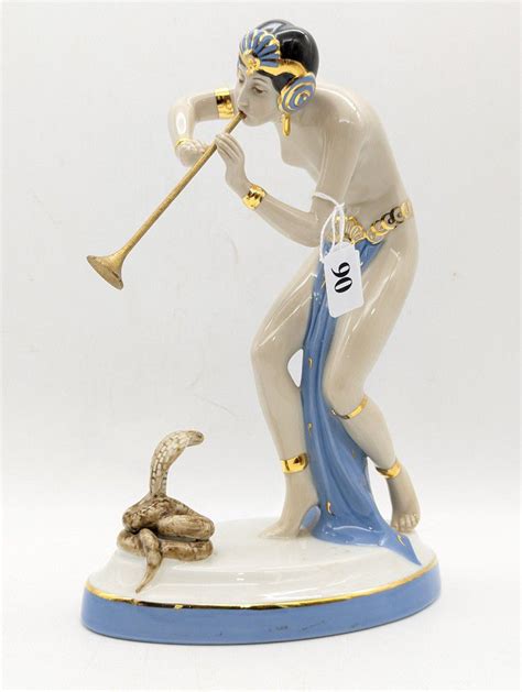 Art Deco Snake Charmer Figurine Royal Dux Ceramics