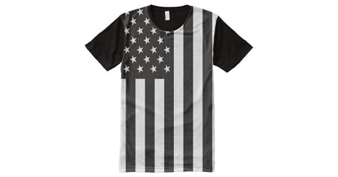 Black And White American Flag All Over Print Shirt Zazzle