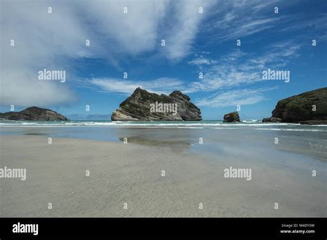 Wharariki Beach New Zealand Stock Photo Alamy
