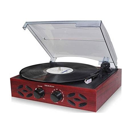 Techplay 3 Speed Wooden Retro Classic Turntable With Fm Radio