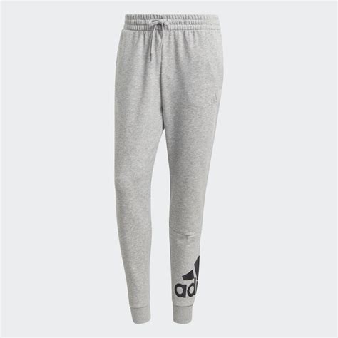 Adidas Essentials French Terry Tapered Cuff Logo Pants Grey Adidas Uae