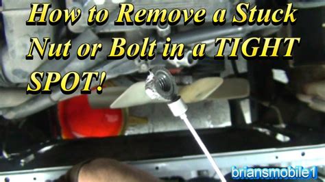 There are four popular methods to loosen a stuck bolt. How to Remove a Stripped Bolt or Nut in a Tight Spot - YouTube