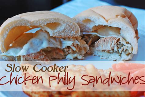 Chicken Philly Sandwiches In The Slow Cooker Eat At Home