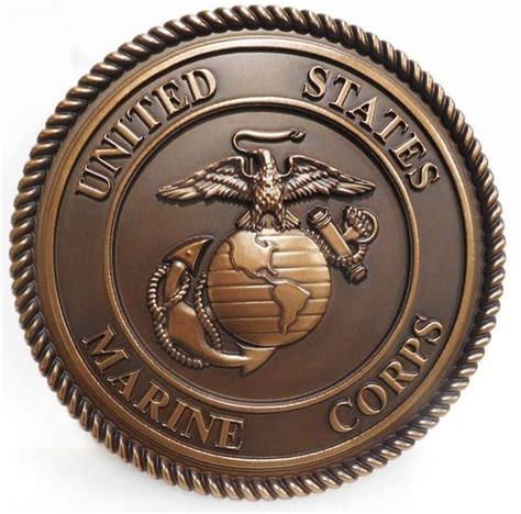 3d Painted Wood Bronze Brass Silver Marine Corps Plaques