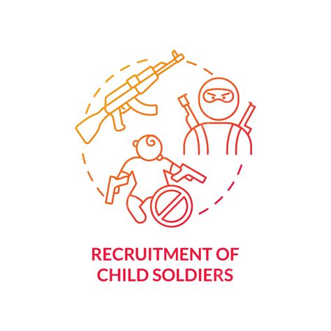 Recruitment Of Child Soldiers Red Concept Icon Soldier Forces Thin