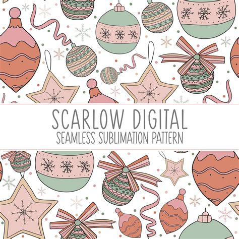 Seamless Christmas Ornament Pattern Sublimation Design Etsy