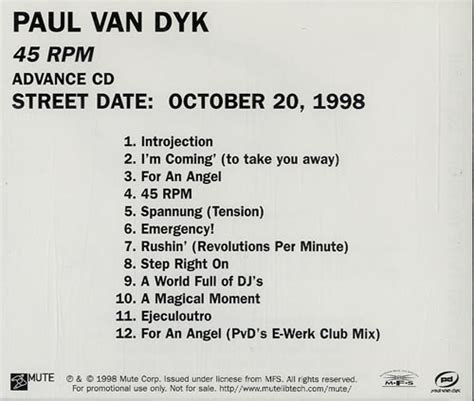 Paul Van Dyk 45 Rpm Us Promo Cd Album Cdlp 505953