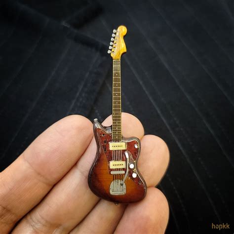 Miniature Jazzmaster Guitar Lapel Pin Handmade By Hopkk Miniature Guitars Guitar Miniatures