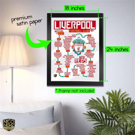 Updated Liverpool Fc History Timeline Poster Gerrard Etsy