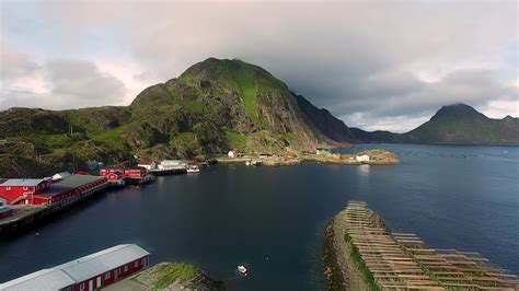 Fishing Port Mortsund On Lofoten Islands In Norway 1304379 Stock Video