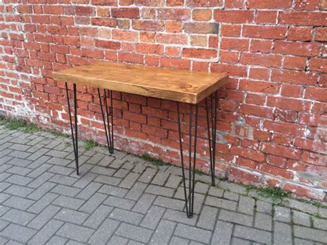 Rustic Industrial Hall Console Table With Metal Hairpin Legs Etsy