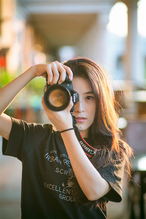 Female Asian Photographer Image Free Stock Photo Public Domain