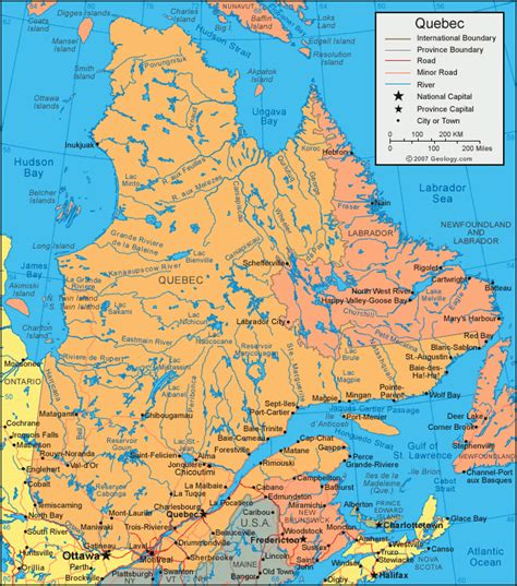 Printable Map Of Quebec Printable Map Of The United States