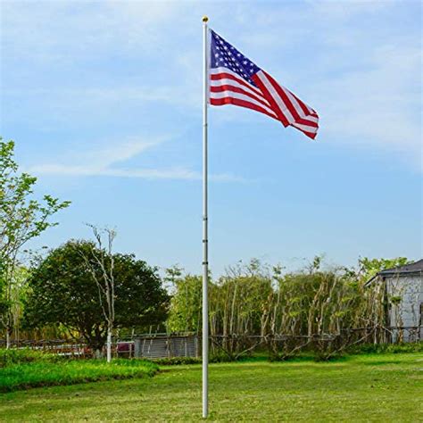 Wevalor 25ft Telescoping Flag Pole Kit Heavy Duty 16 Gauge Aluminum