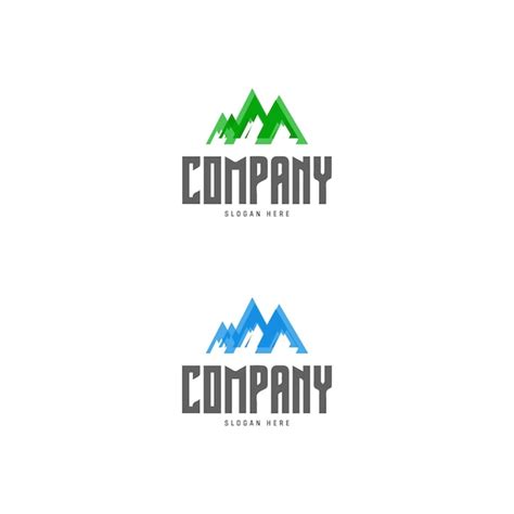 Premium Vector Mountain Logo Blue And Green Mountain Nature Logo