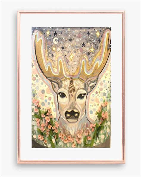 Deer Art Magical Deer Deer Spirit Animal Deer Print Deer Etsy