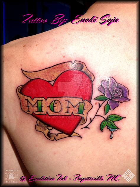 Heart Banner Mom Flower Tattoo By Enoki Soju By Enokisoju On Deviantart