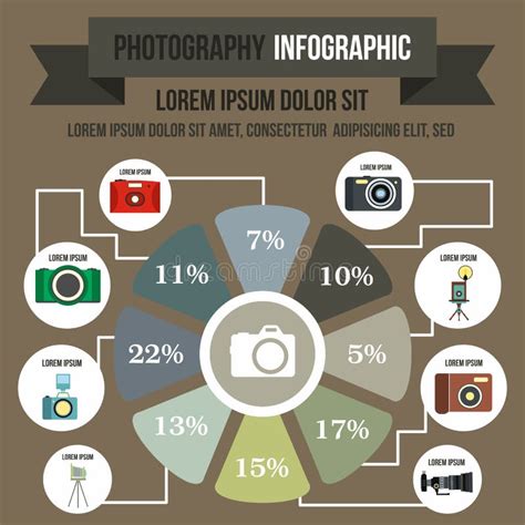 Photography Infographic Flat Style Stock Illustration Illustration