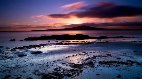 Ocean Sunset Beach Nature Landscape Cloud Reflection Rock