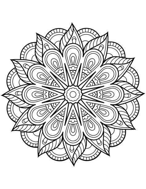 Vector illustration · art therapy coloring page. Flower Mandala Coloring Pages - Best Coloring Pages For Kids
