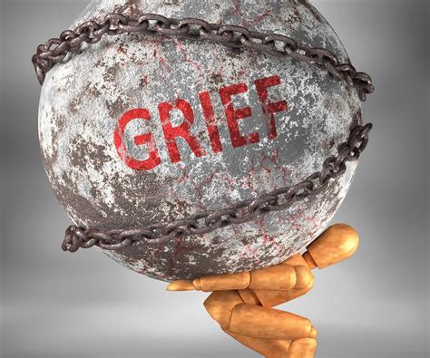 Grief And Hardship In Life Pictured By Word Grief As A Heavy Weight