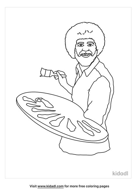Free Bob Ross Coloring Page Coloring Page Printables Kidadl