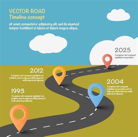 Road Map Infographic Template Vector 03 Vector Business Free Download