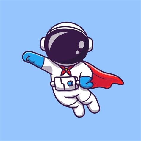Premium Vector Cute Astronaut Super Hero Flying Cartoon Vector Icon