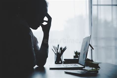 Stress Business Woman Person From Hard Work Depression In Office Tired And Anxious Employee