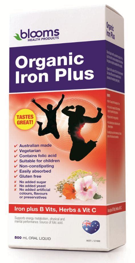 Buy Blooms Health Organic Iron Plus Online In Australia Blooms Health