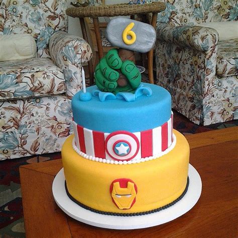 Complete with spiderman, batman, superman & the hulk. A Marvel(ous) Cake | Save the Day With 25 Superhero Birthday Cakes! | POPSUGAR Moms