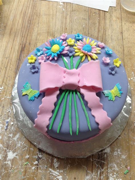 Fondant Flowers Cake Fondant Flower Cake Cake Bithday Cake