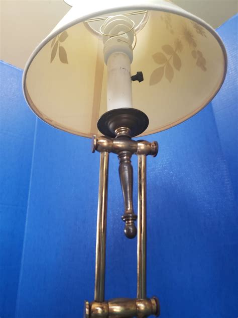 Vintage Polished Brass Desk Lamp With Articulating Neck Floral Etsy