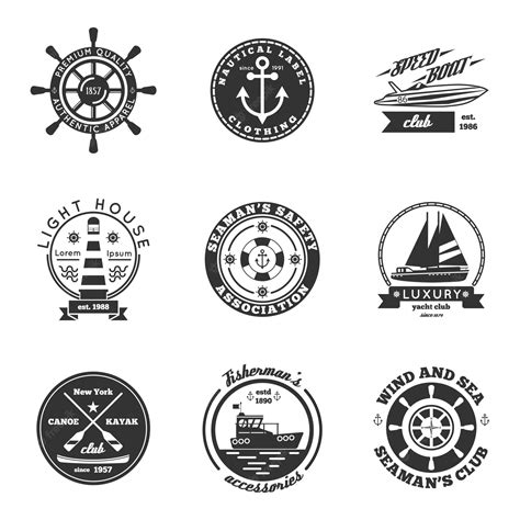 Free Vector Nautical Labels Set