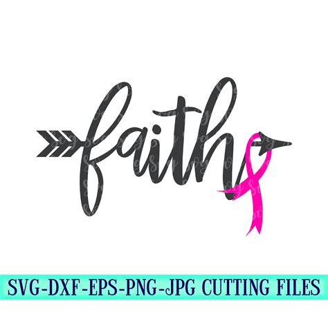 arrow faith cancer ribbon svg, breast cancer svg,awareness svg design, cancer cut file, cancer ...