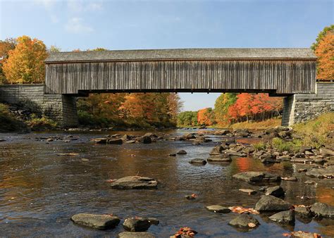 Lowes Covered Bridge Maine In Fall Photograph By Dan Sproul Fine Art