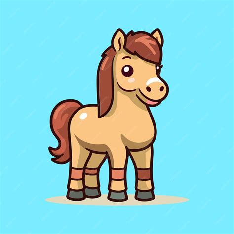 Premium Vector Cartoon Horse Farm Animal Character
