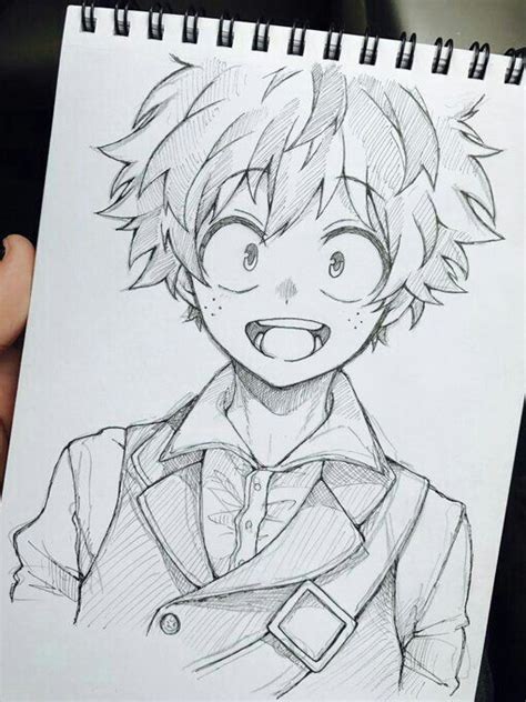 Izuku Midoriya Deku Anime Drawings Boy Anime Sketch