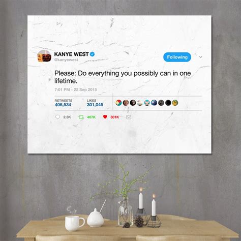 Kanye West Tweet Kanye West Quotes Poster Motivation Etsy